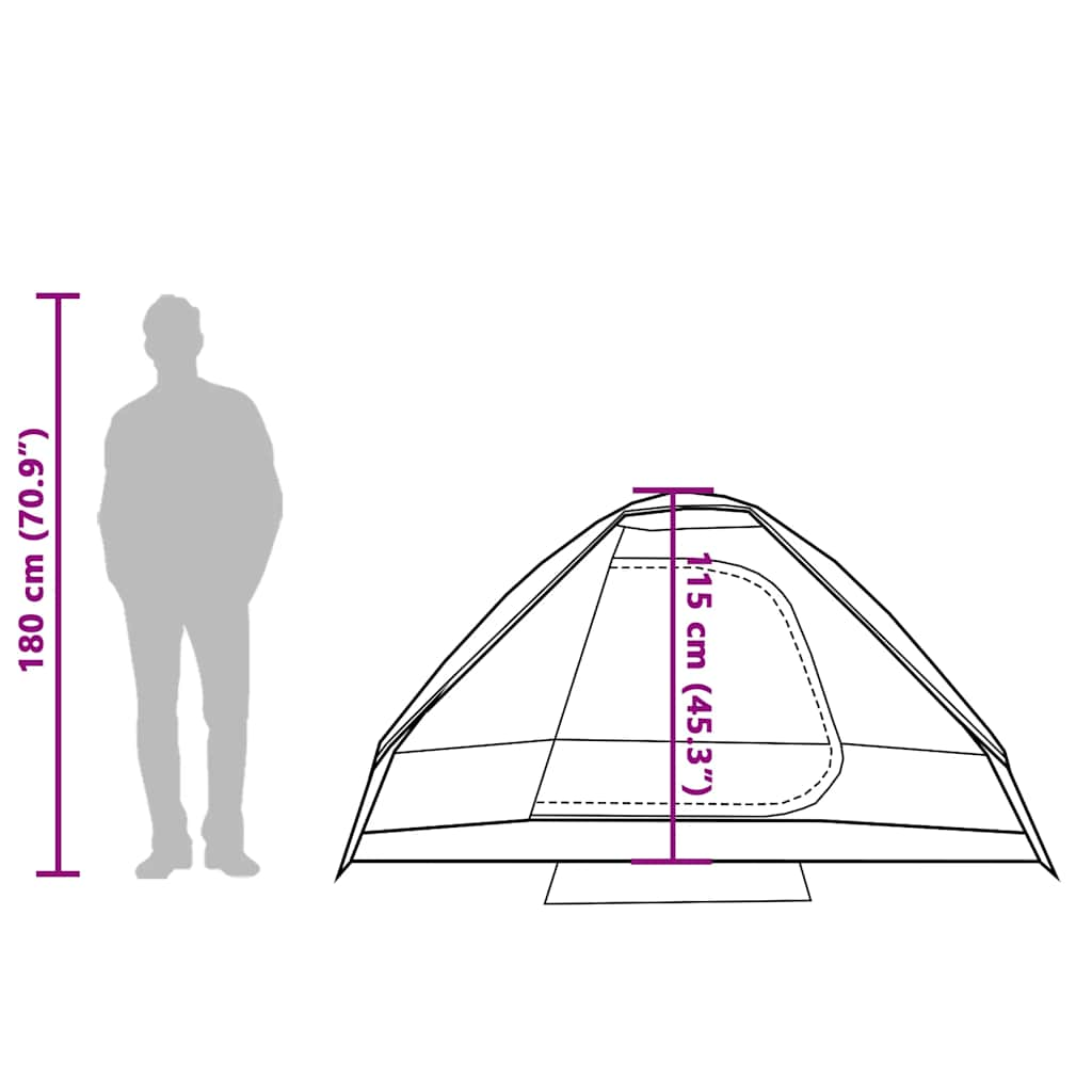 vidaXL Tente de camping à dôme 2 personne vert imperméable