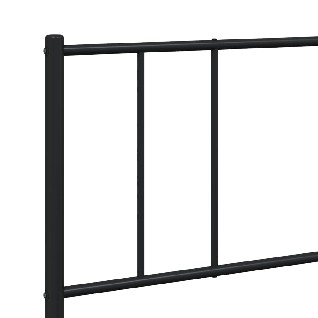 vidaXL Cadre de lit métal sans matelas avec tête de lit noir 183x213cm