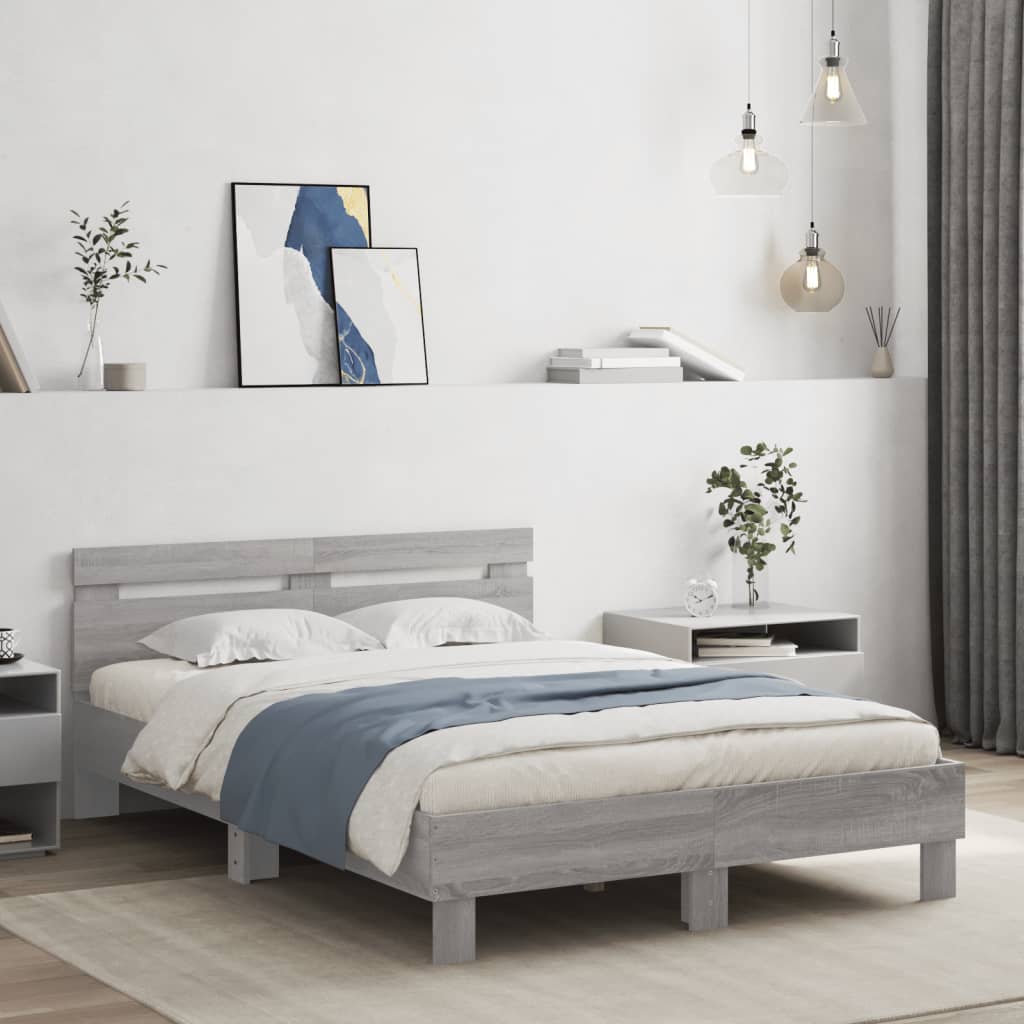 vidaXL Cadre de lit sans matelas sonoma gris 120x200 cm