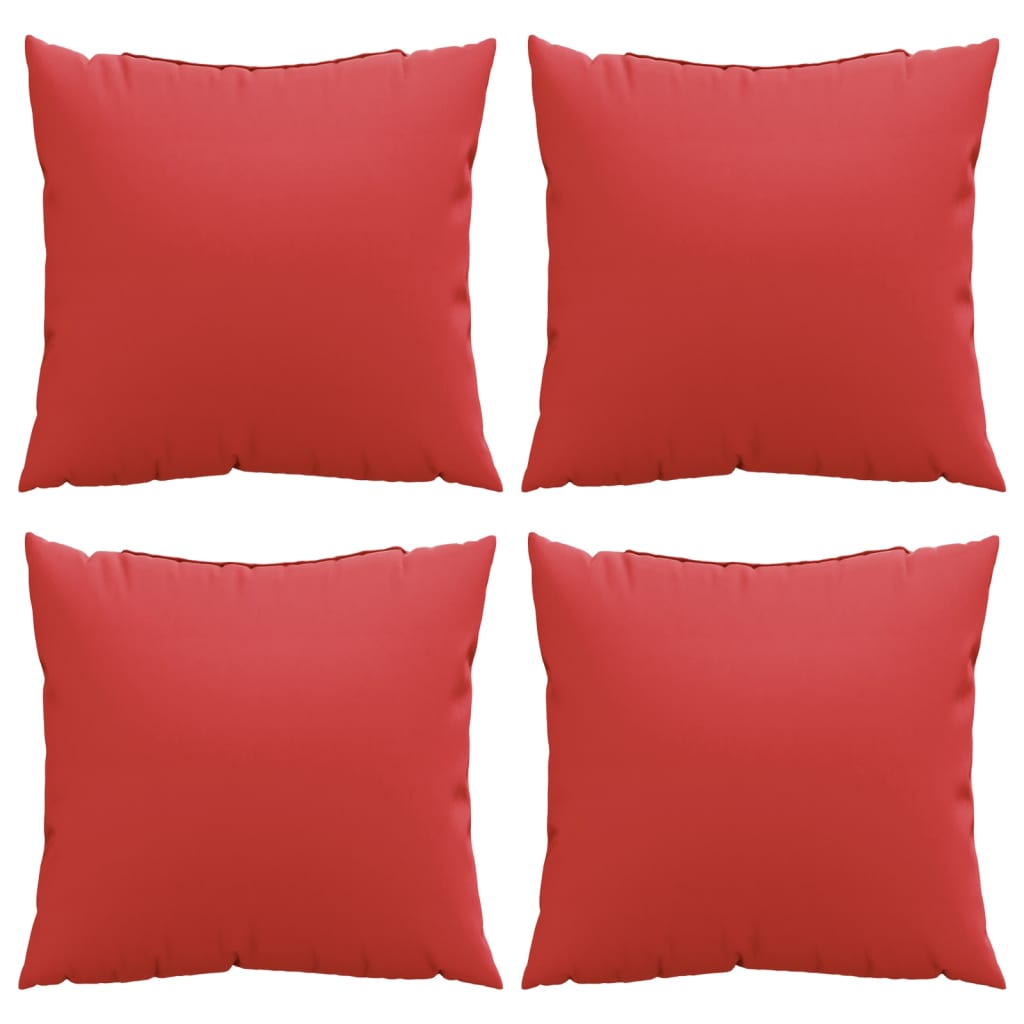 vidaXL Coussins décoratifs 4 pcs rouge 50x50 cm tissu