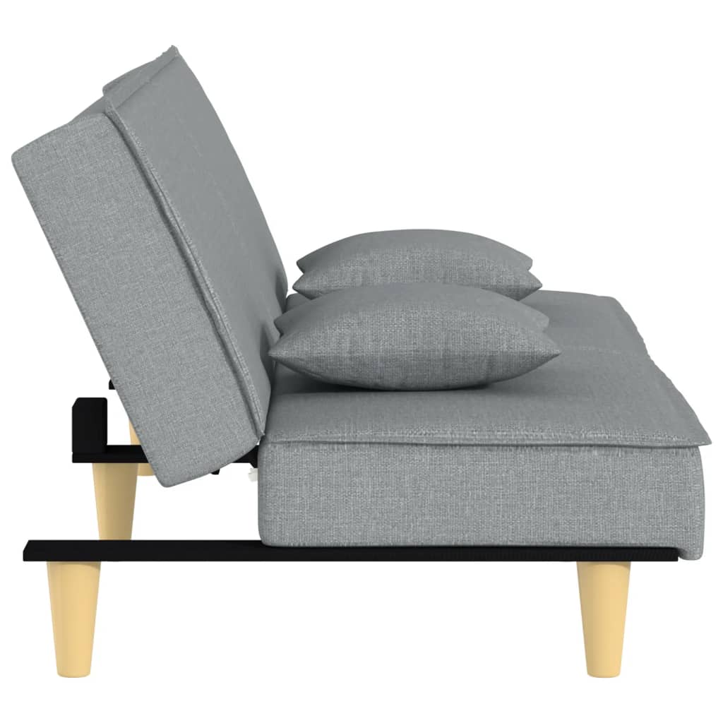 vidaXL Canapé-lit à gris clair tissu