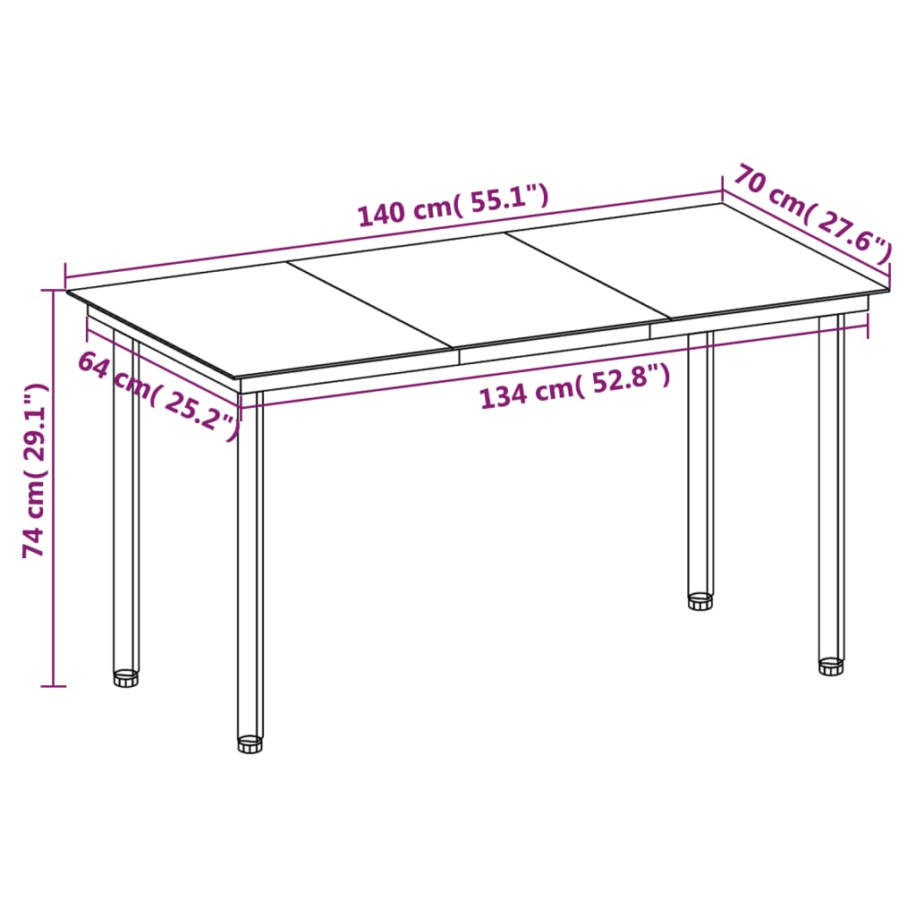 vidaXL Ensemble à manger de jardin coussins 5 pcs Résine tressée Verre