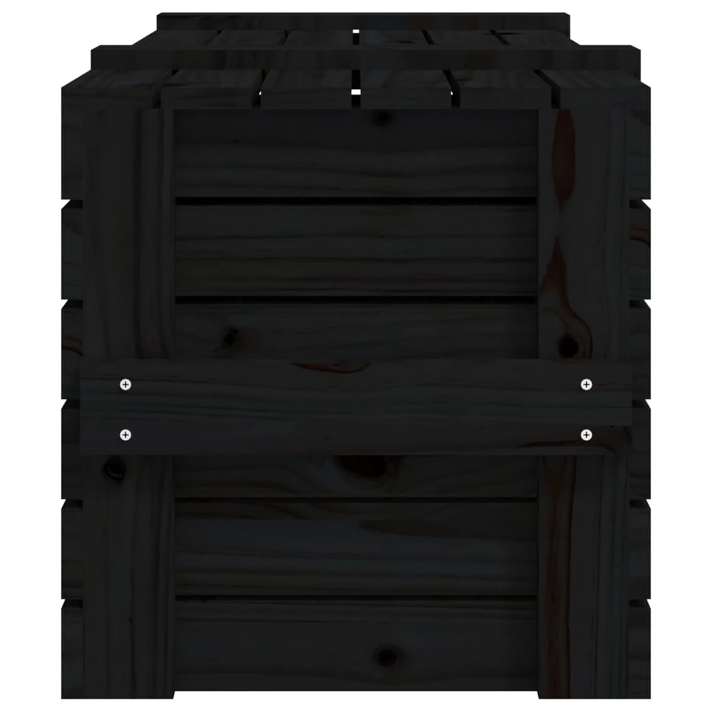vidaXL Boîte de rangement Noir 91x40,5x42 cm Bois massif de pin