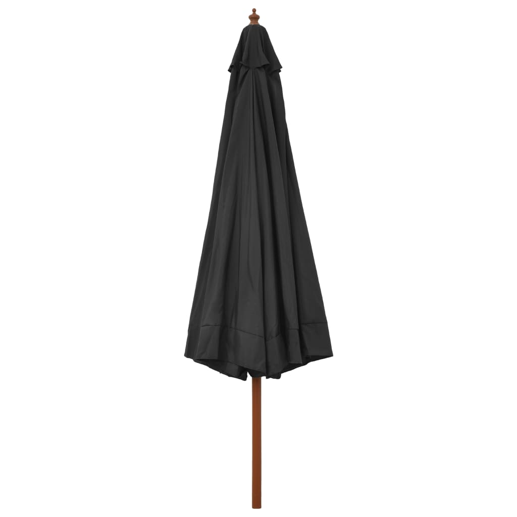 vidaXL Parasol d'extérieur avec mât en bois 330 cm Anthracite