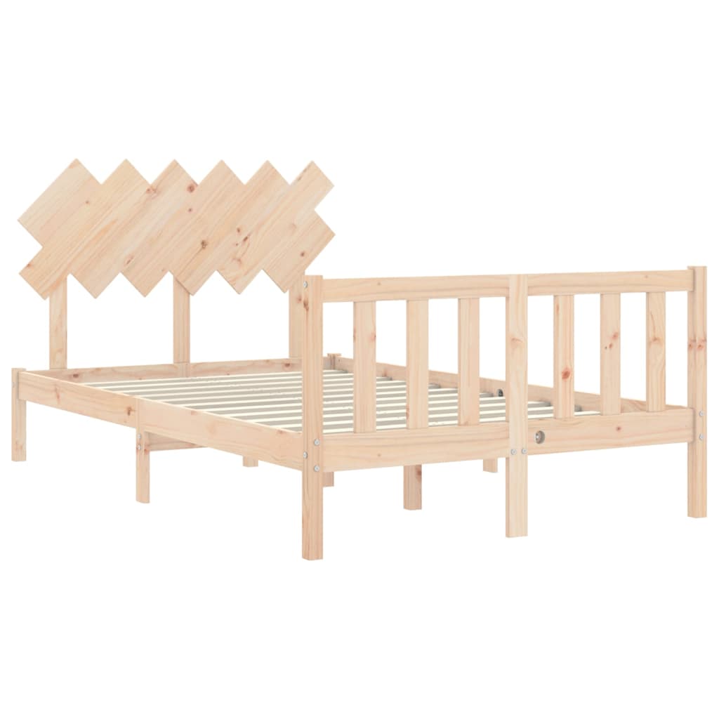 vidaXL Cadre de lit avec tête de lit double bois massif