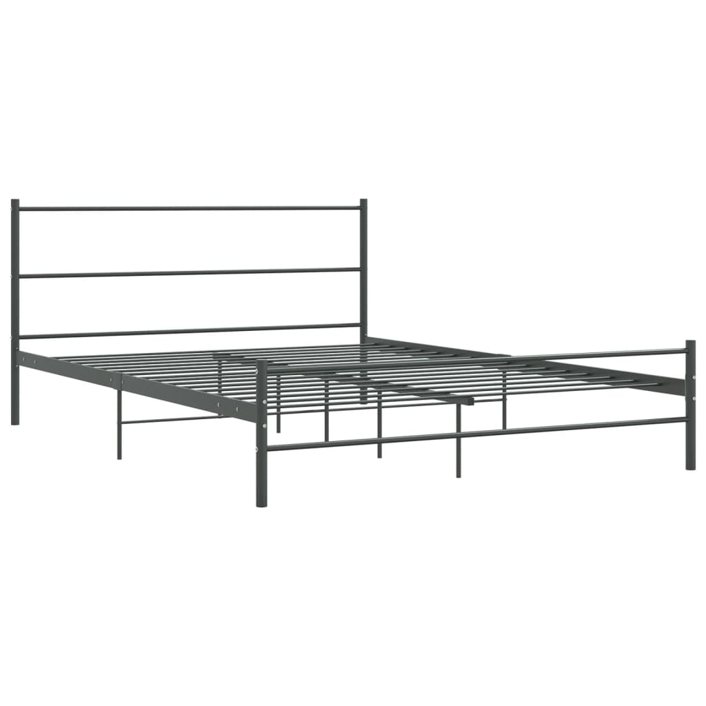 vidaXL Cadre de lit sans matelas gris métal 140x200 cm