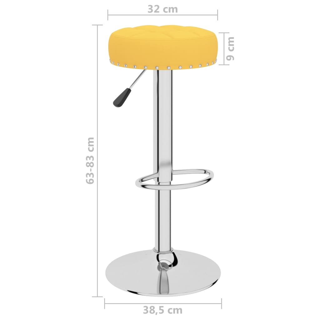 vidaXL Tabourets de bar lot de 2 jaune moutarde tissu