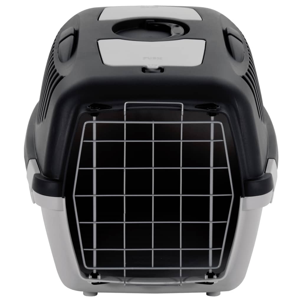 vidaXL Cage de transport animaux de compagnie gris noir 61x40x38 cm PP