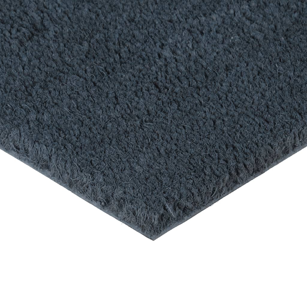 vidaXL Tapis de porte gris foncé 65x100 cm fibre de coco touffeté