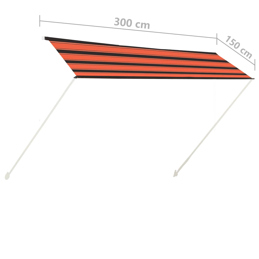 vidaXL Auvent rétractable 300x150 cm Orange et marron