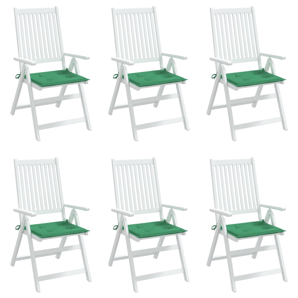 vidaXL Coussins de chaise de jardin 6 pcs vert 50x50x3 cm tissu oxford
