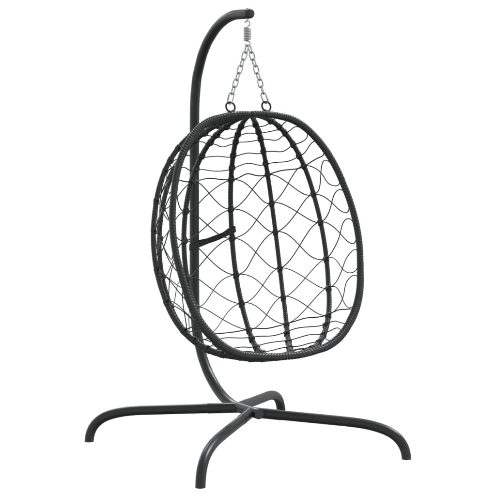 vidaXL Chaise suspendue en forme d'œuf avec coussin Anthracite