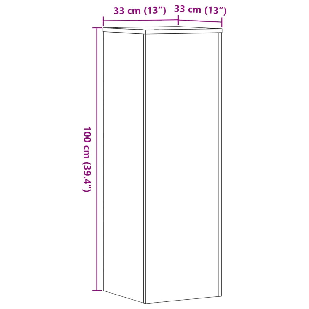 vidaXL Support pour plantes chêne sonoma 33x33x100cm bois d'ingénierie