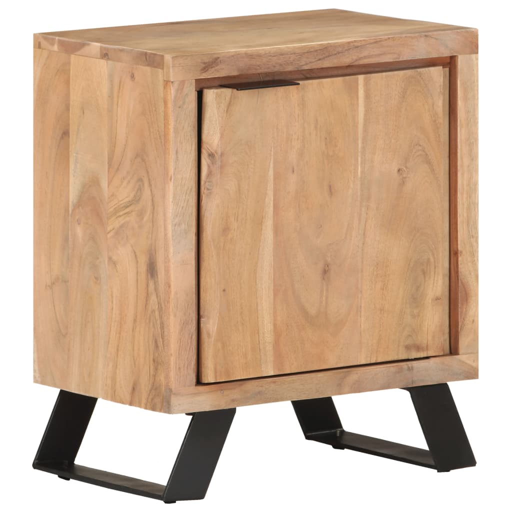 vidaXL Table de chevet 40x30x50 cm Bois d'acacia avec bord naturel