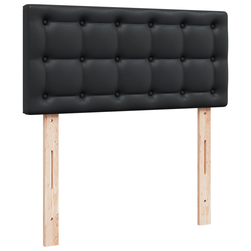 vidaXL Sommier à lattes de lit avec matelas Noir 90x190 cm Similicuir