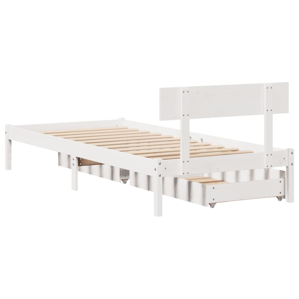 vidaXL Cadre de lit sans matelas blanc 90x200 cm bois de pin massif