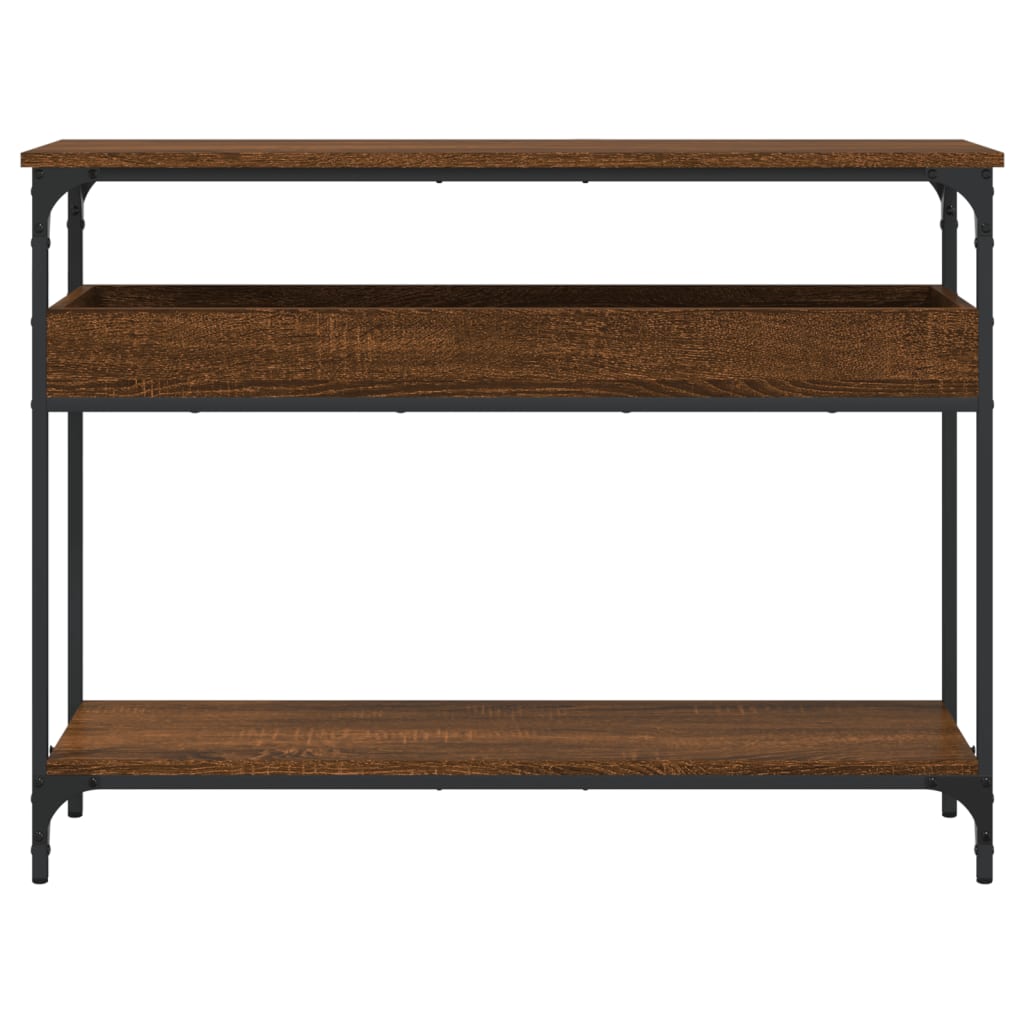 vidaXL Table console avec étagère chêne marron 100x29x75 cm