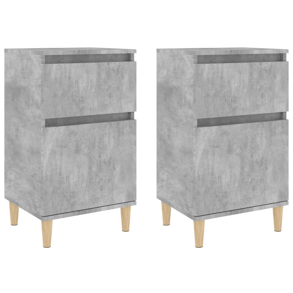 vidaXL Tables de chevet 2 pcs gris béton 40x35x70 cm