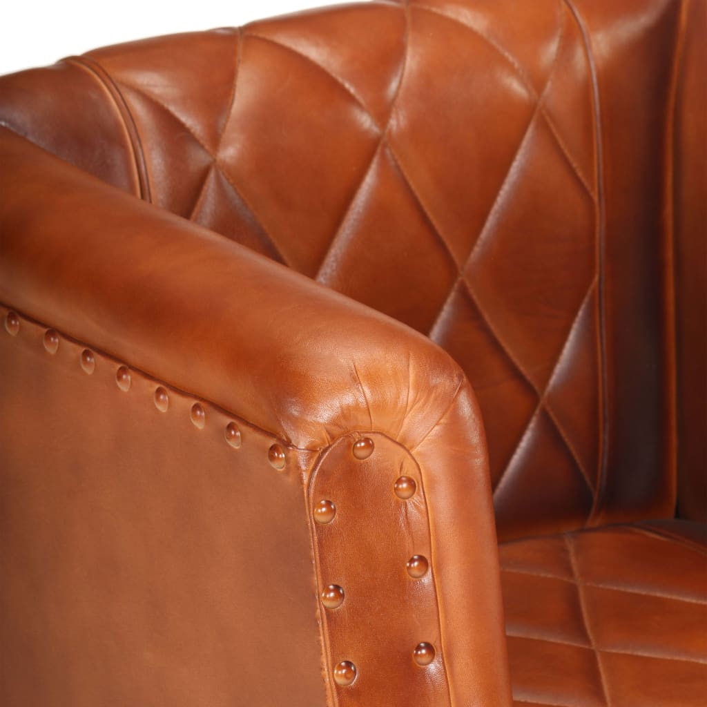 vidaXL Chaise cabriolet marron Cuir véritable de chèvre