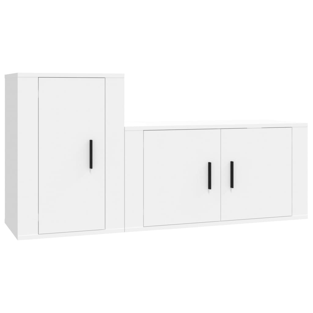 vidaXL Ensemble de meubles TV 2 pcs Blanc Bois d'ingénierie