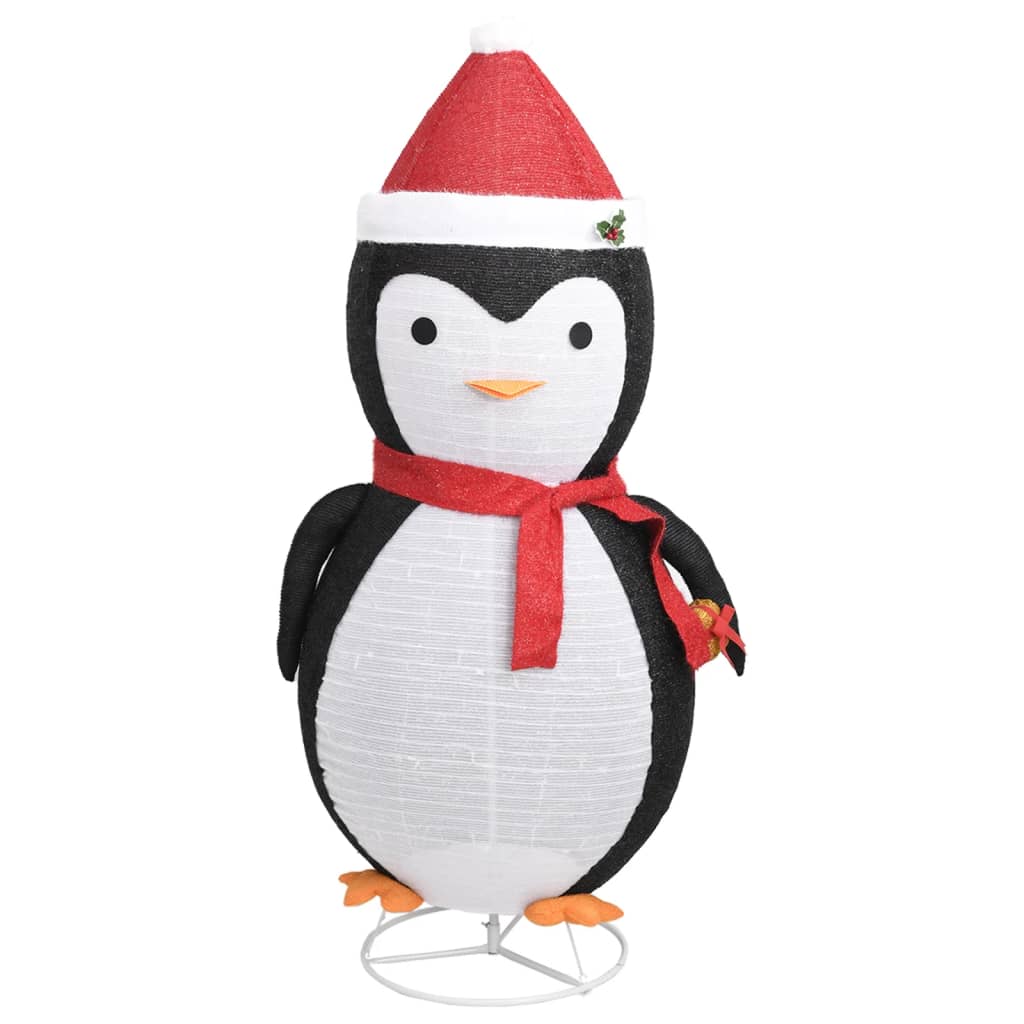 vidaXL Décoration de Noël pingouin à LED Tissu de luxe 180 cm