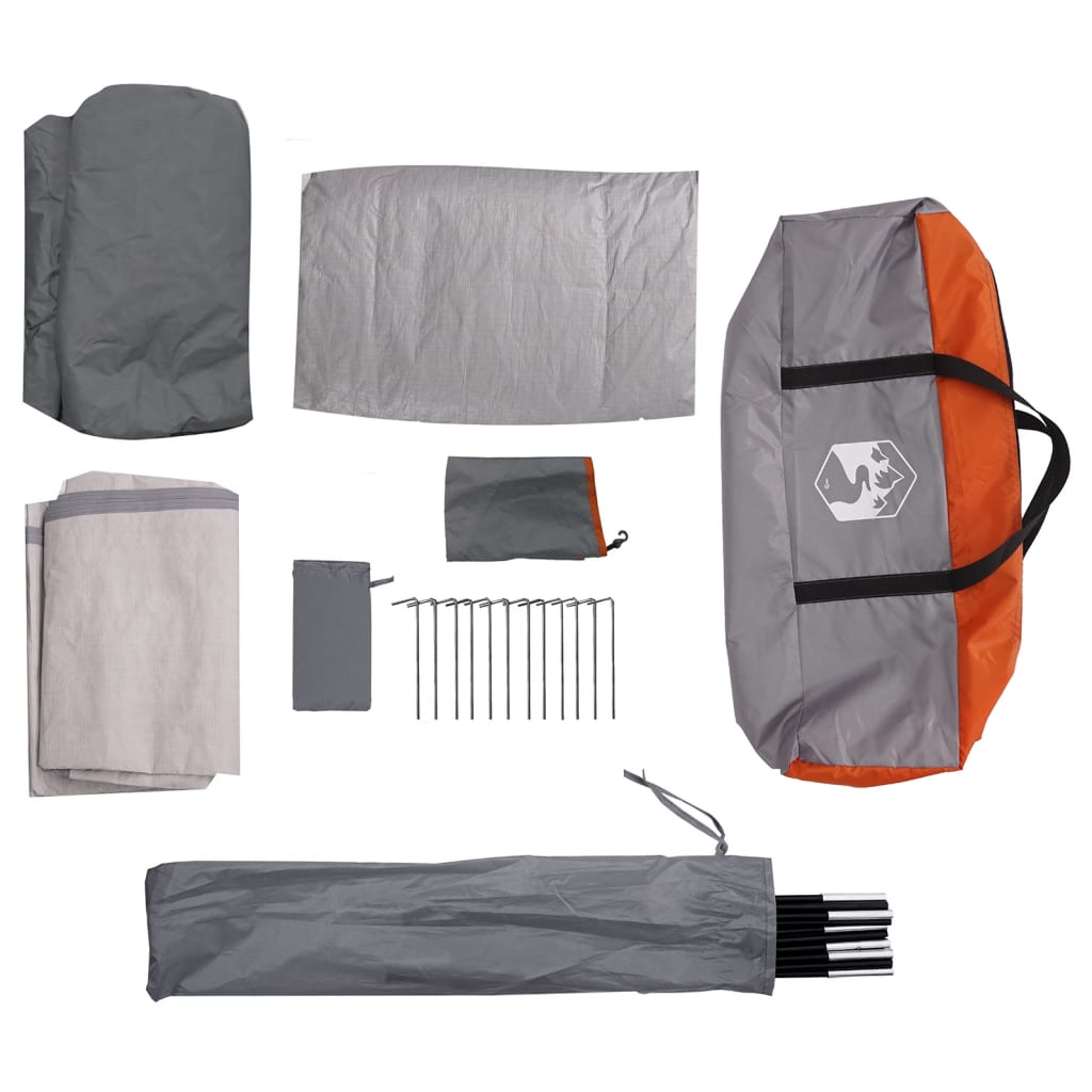 vidaXL Tente de camping 8 personnes orange imperméable