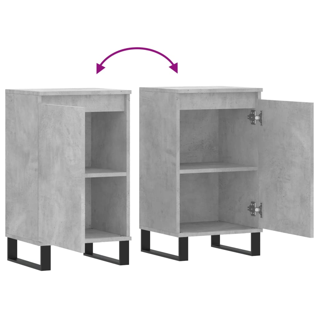 vidaXL Buffet gris béton 40x35x70 cm bois d'ingénierie