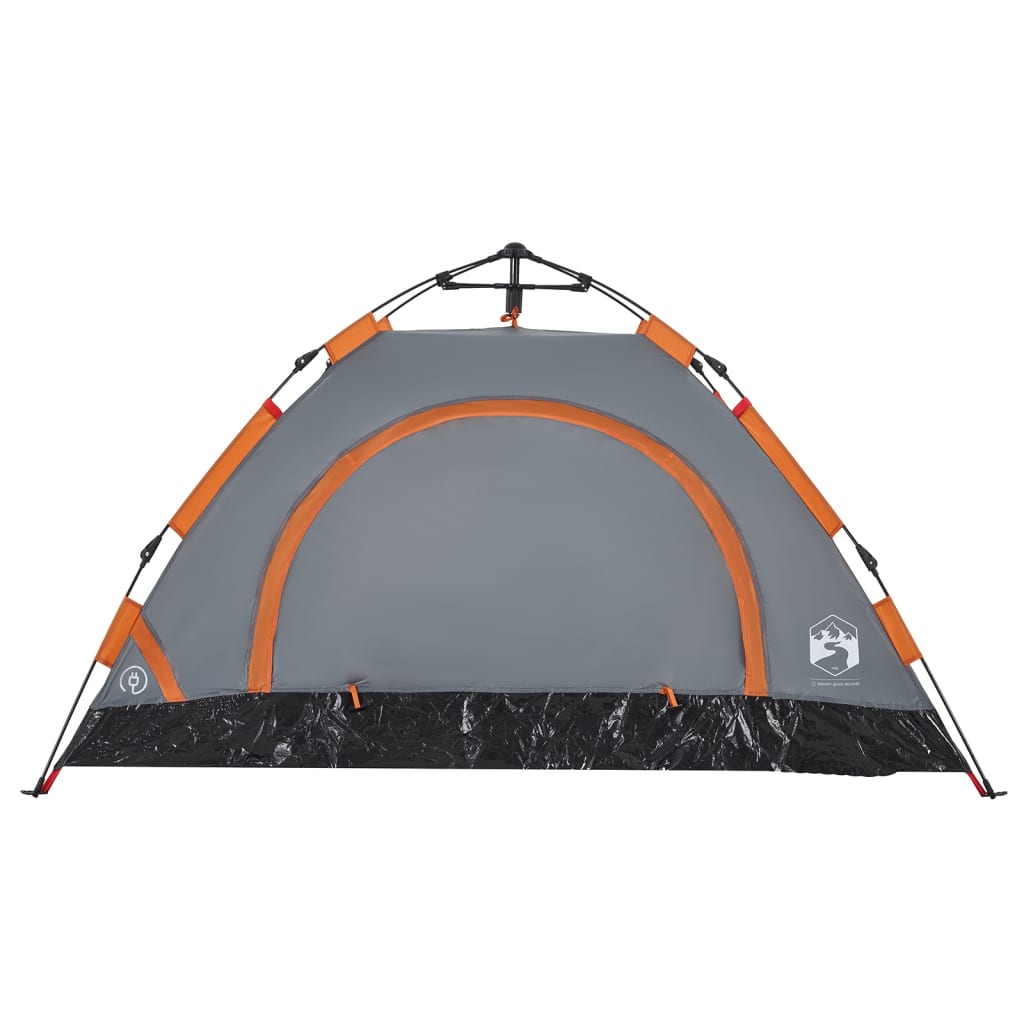 vidaXL Tente de camping 2 personnes gris et orange libération rapide