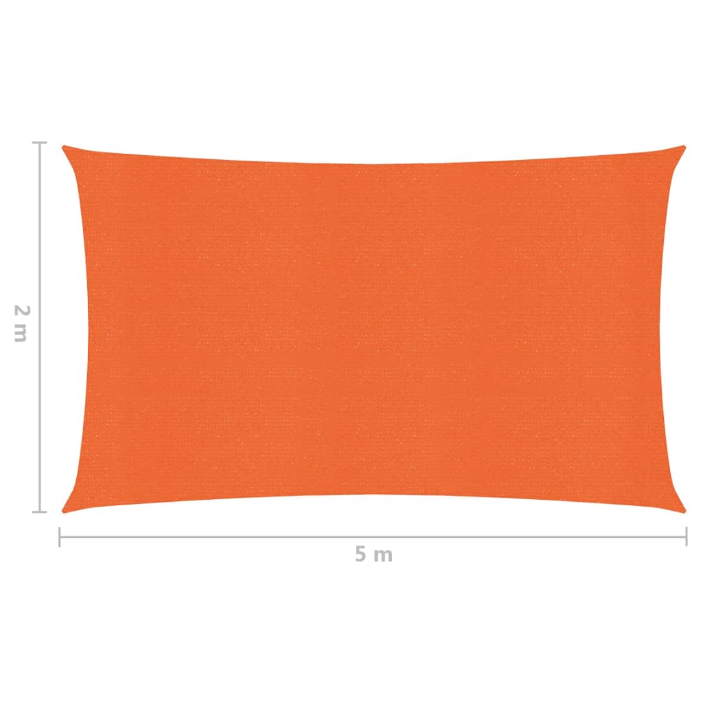 vidaXL Voile d'ombrage 160 g/m² Orange 2x5 m PEHD