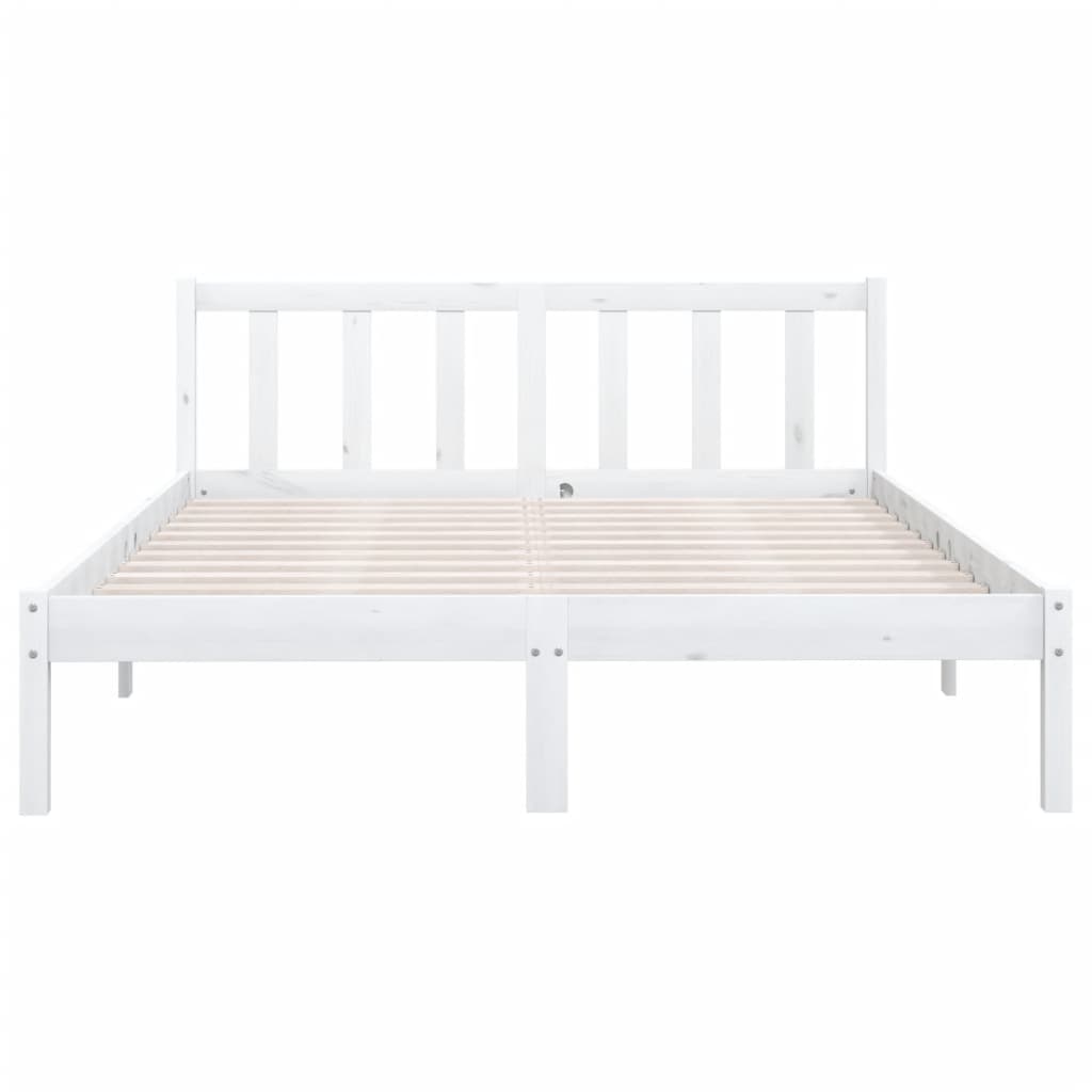 vidaXL Cadre de lit Blanc Bois de pin massif 160x200 cm