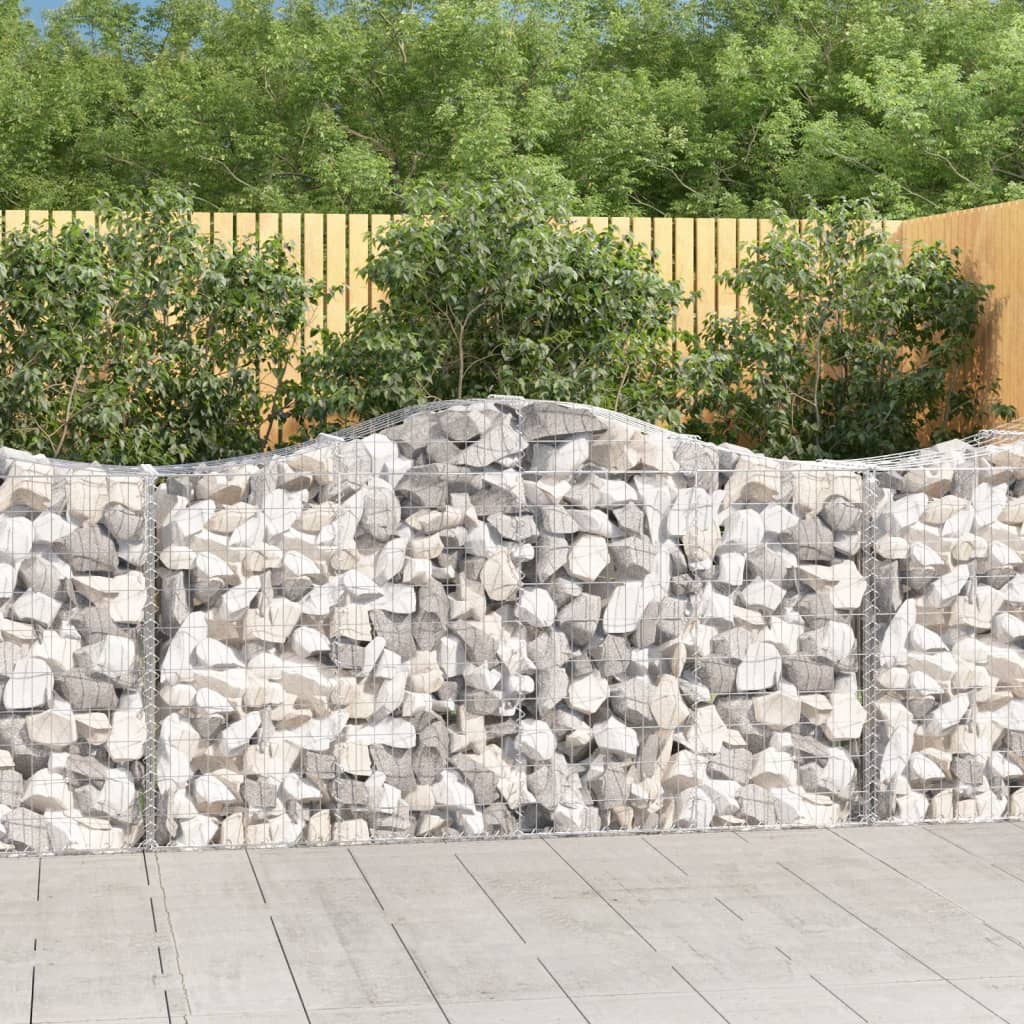 vidaXL Panier de gabions arqué 200x50x100/120 cm Fer galvanisé