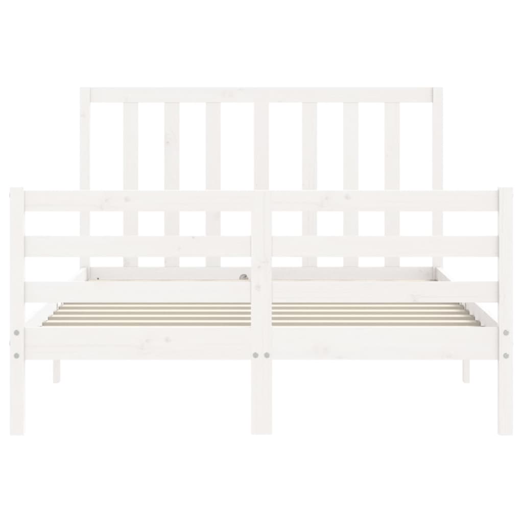 vidaXL Cadre de lit sans matelas blanc bois de pin massif