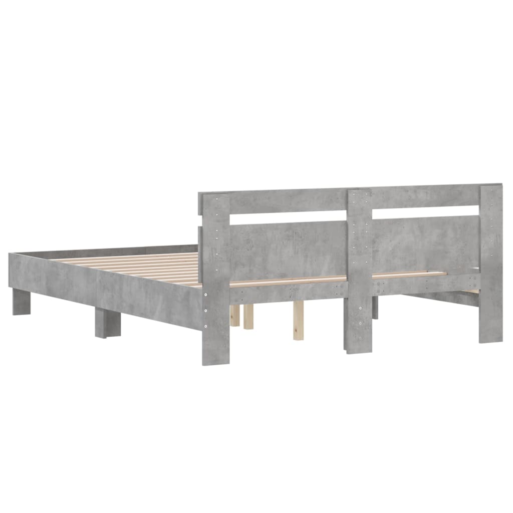 vidaXL Cadre de lit sans matelas gris béton 140x190 cm