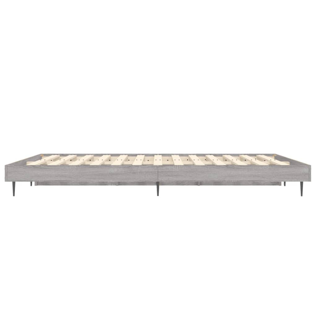 vidaXL Cadre de lit sans matelas sonoma gris 140x190 cm