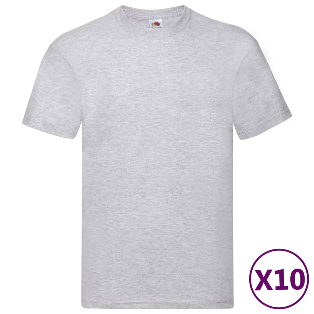 Fruit of the Loom T-shirts originaux 10 pcs Gris 5XL Coton
