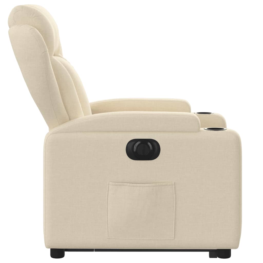 vidaXL Fauteuil inclinable électrique crème tissu