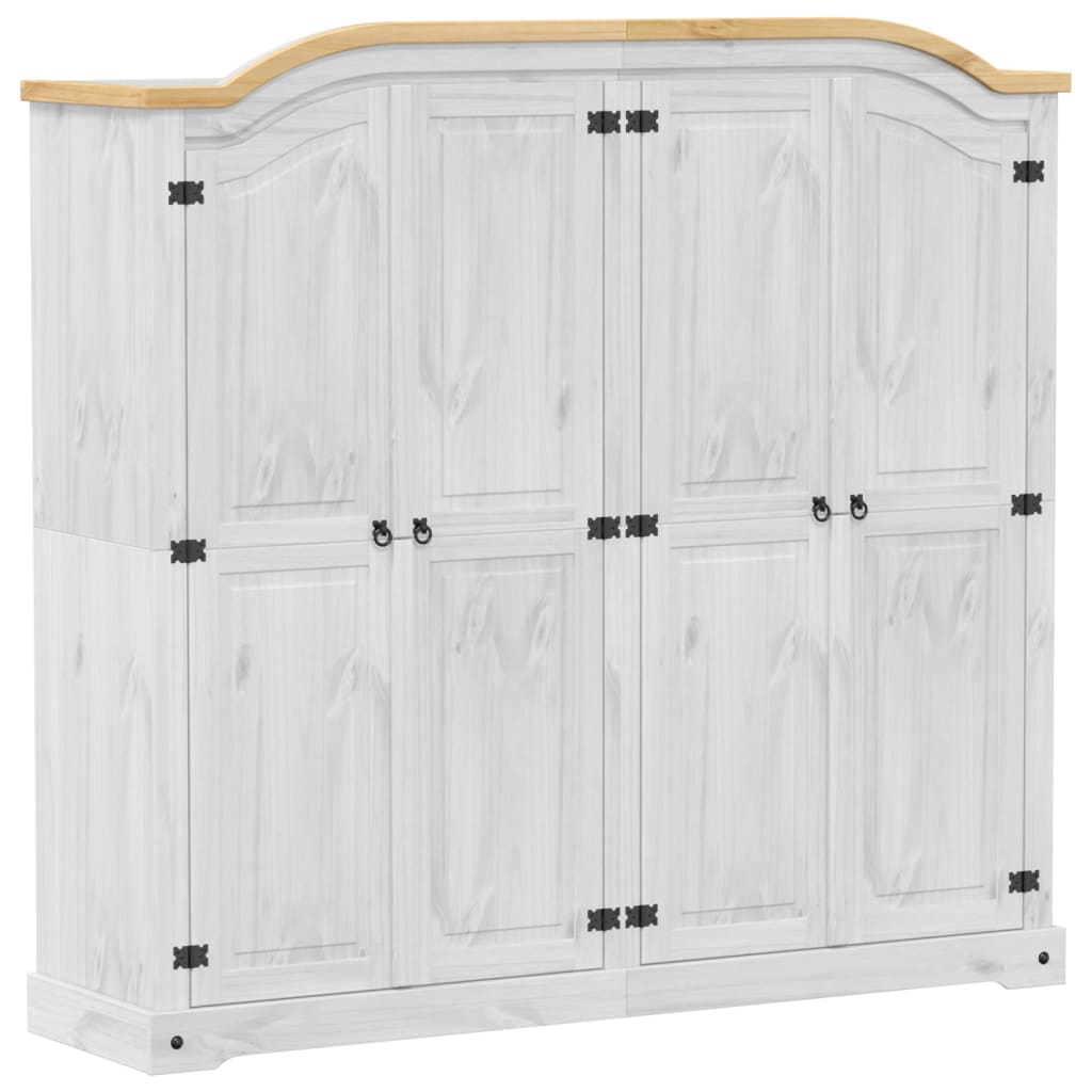 vidaXL Garde-robe Corona blanc 194x52x186 cm bois de pin massif