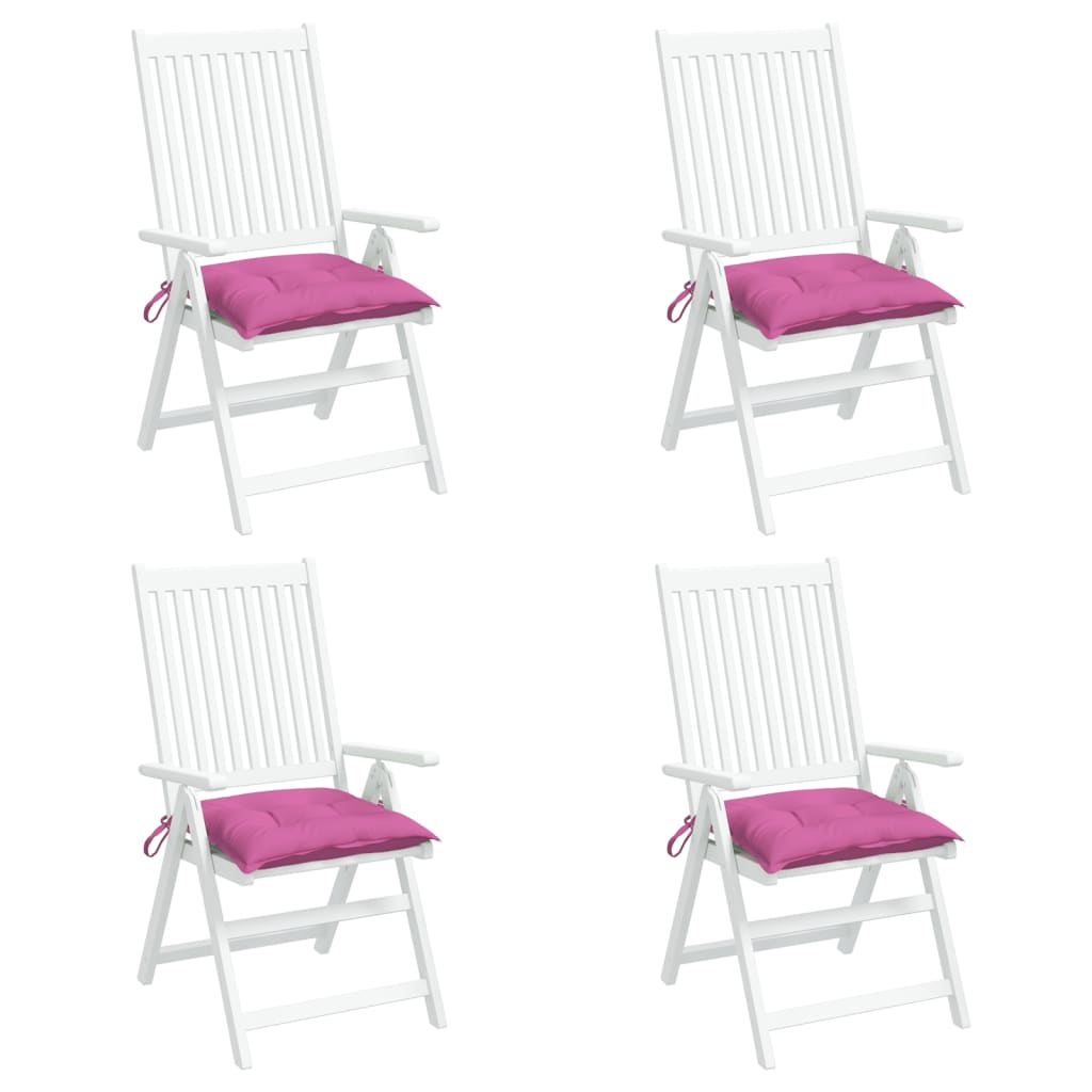 vidaXL Coussins de chaise lot de 4 rose 40x40x7 cm tissu