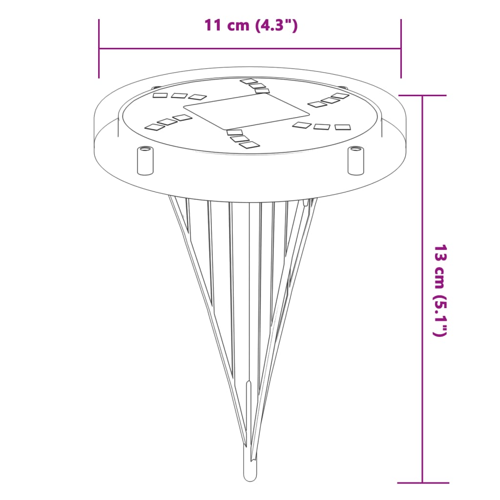 vidaXL Lampes solaires de sol et piquets de sol extérieur 4 pcs