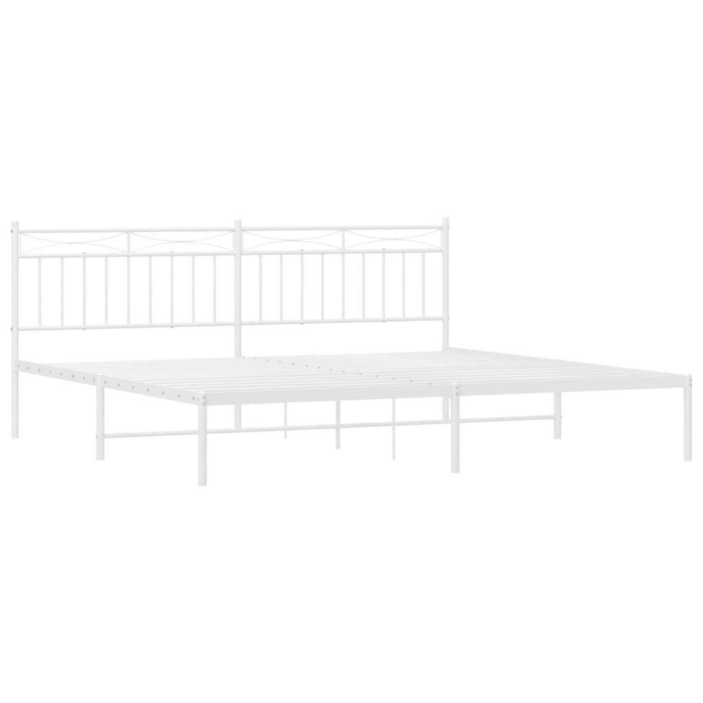 vidaXL Cadre de lit métal sans matelas et tête de lit blanc 193x203 cm