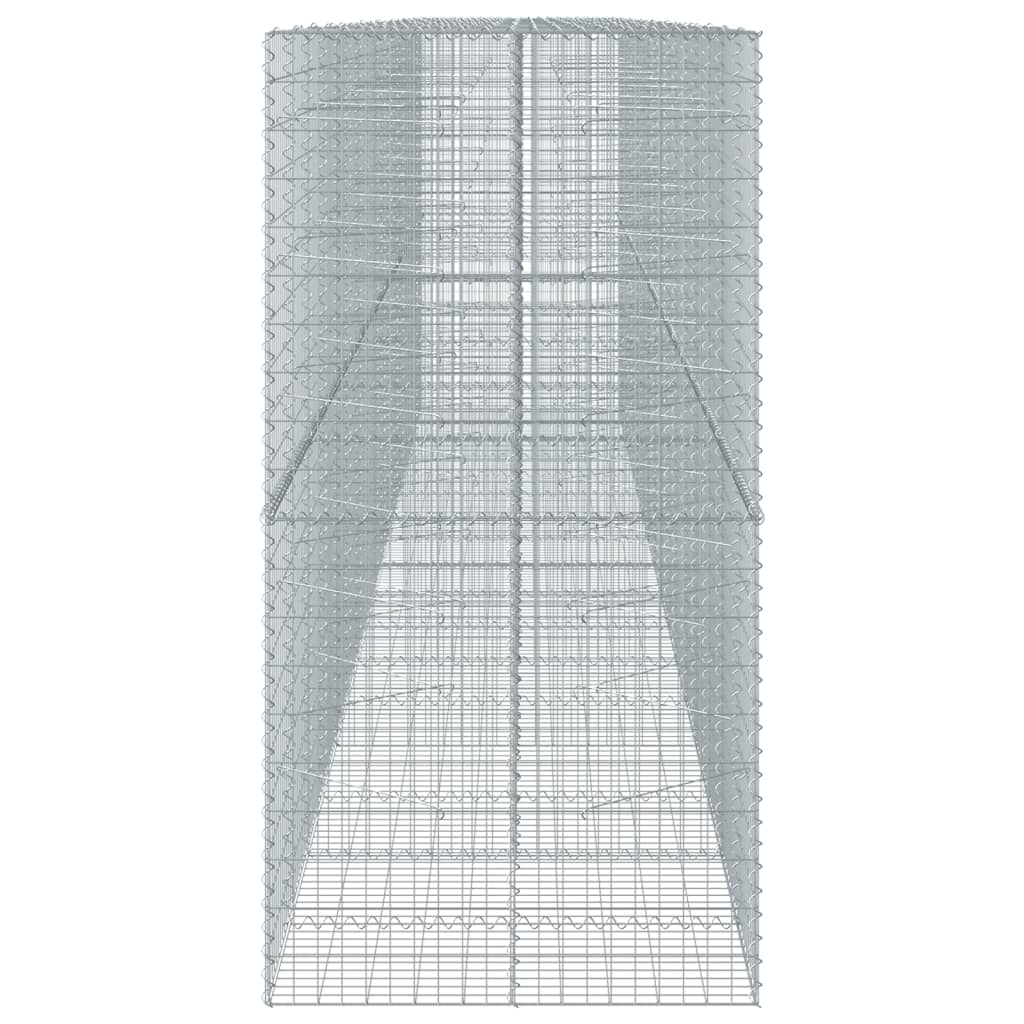 vidaXL Panier gabion avec couvercle 850x100x200 cm fer galvanisé