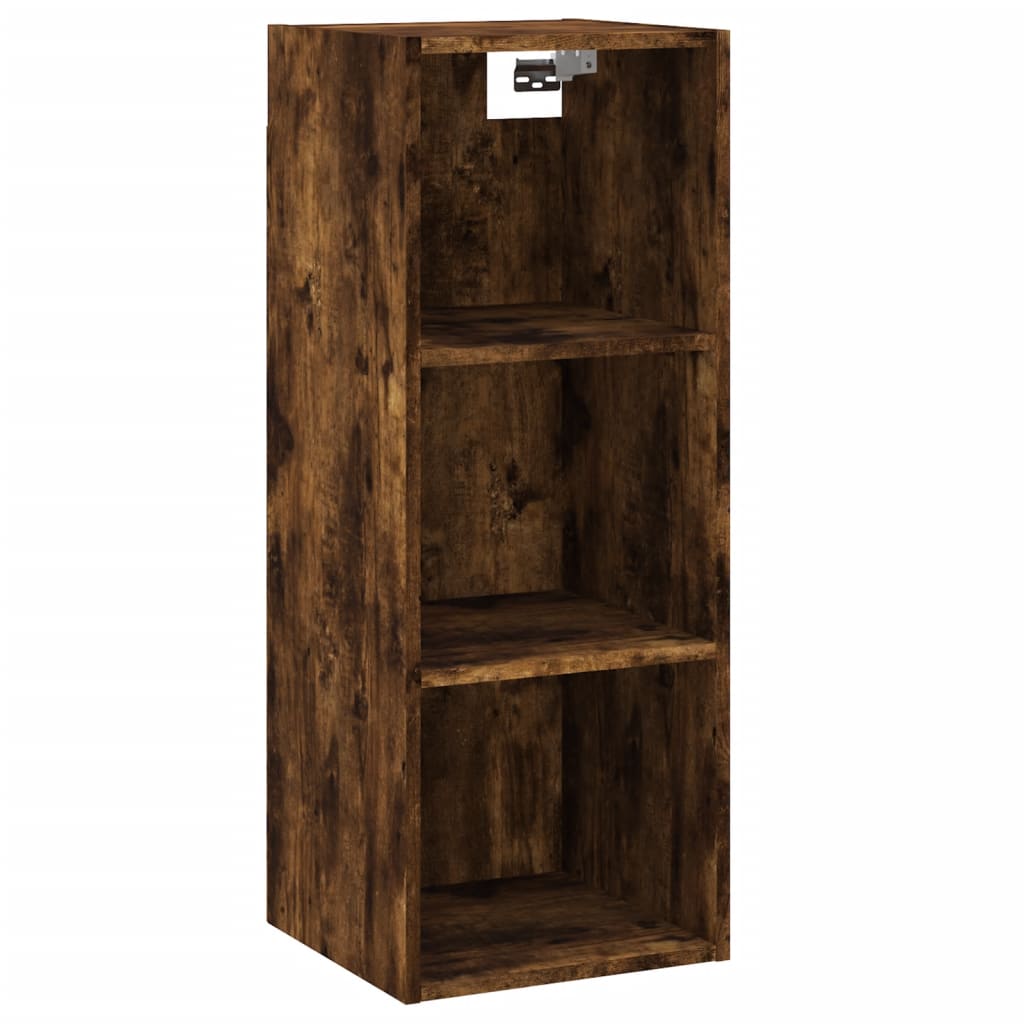 vidaXL Buffet haut Chêne fumé 34,5x34x180 cm Bois d'ingénierie