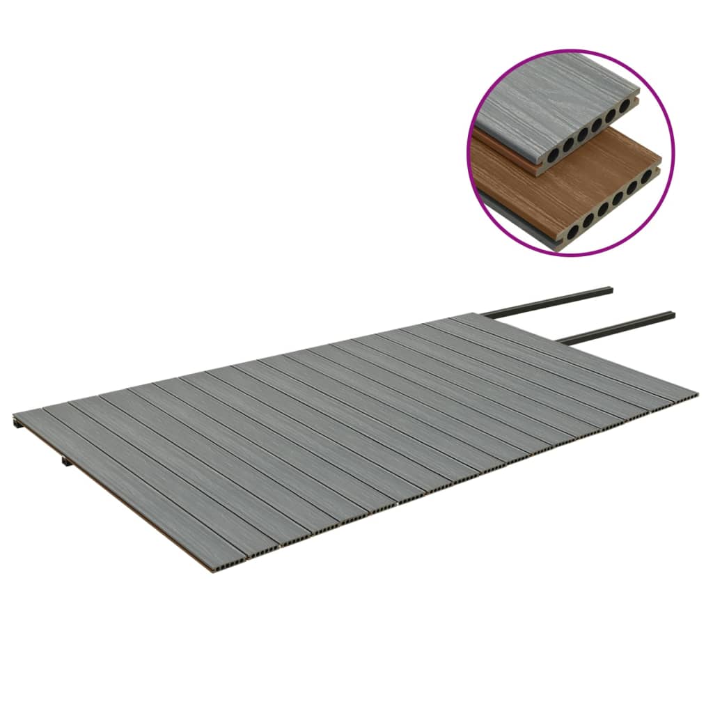 vidaXL Panneaux de terrasse et accessoires WPC Marron/gris 36 m² 2,2 m