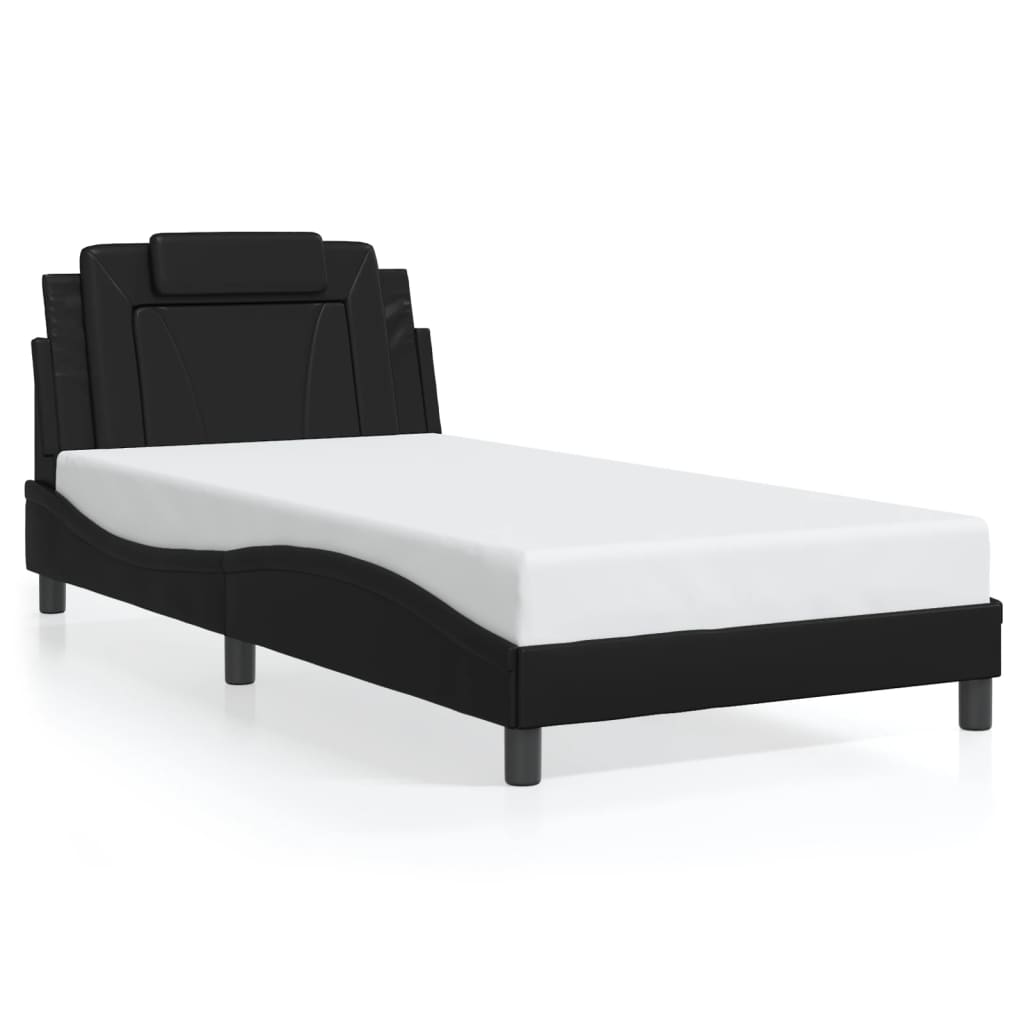 vidaXL Cadre de lit sans matelas noir 100x200 cm similicuir