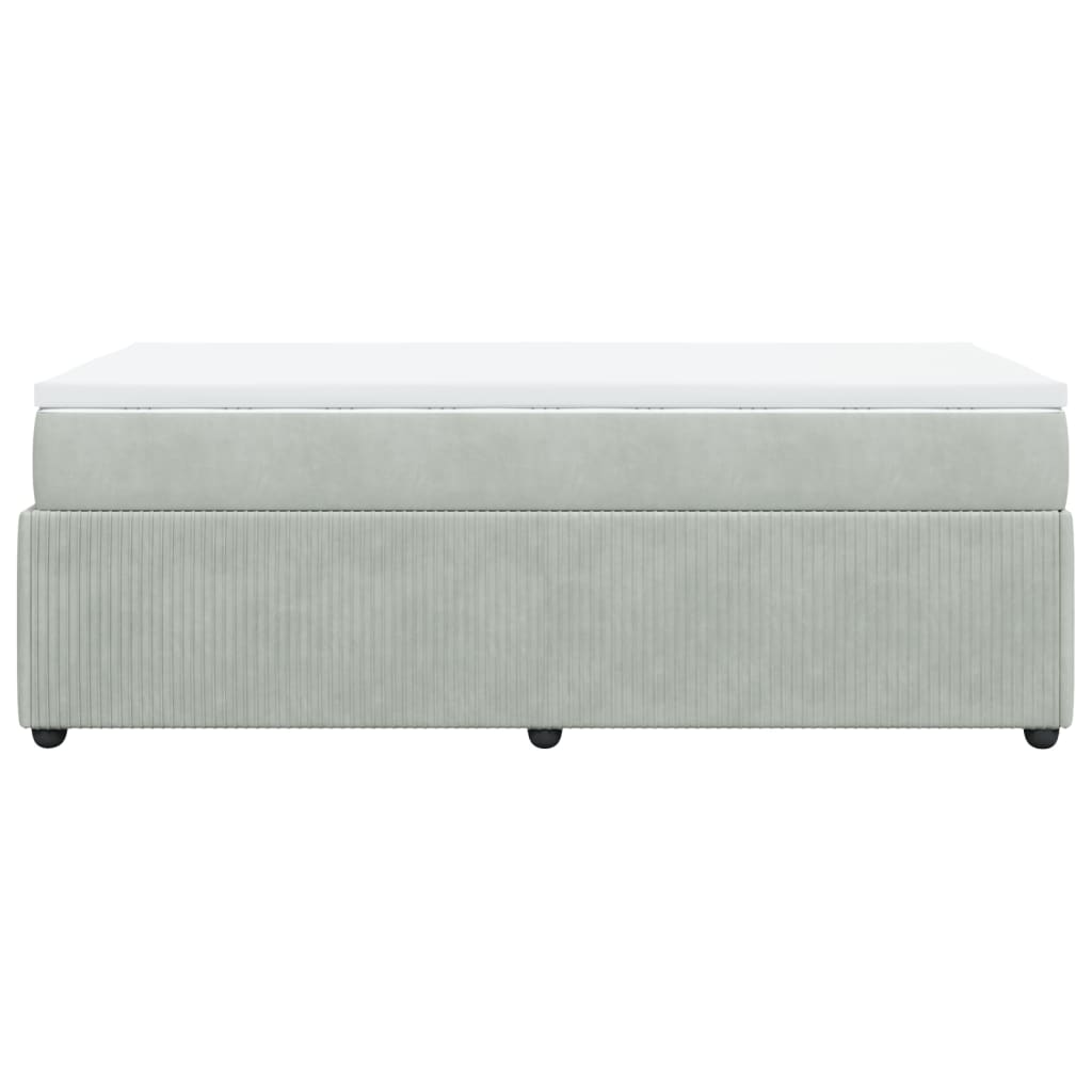 vidaXL Sommier à lattes de lit et matelas Gris clair 90x200 cm Velours