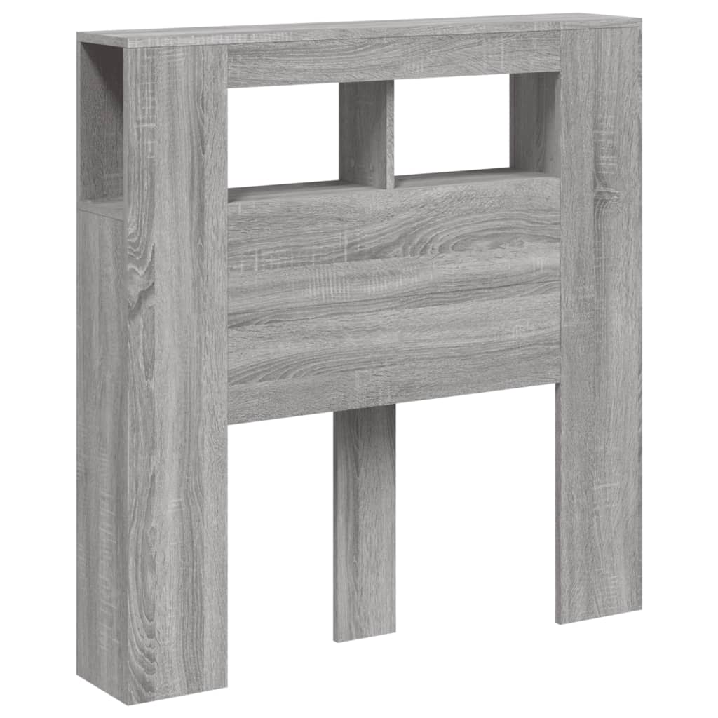 vidaXL Tête de lit à LED sonoma gris 100x18,5x103,5 cm bois ingénierie