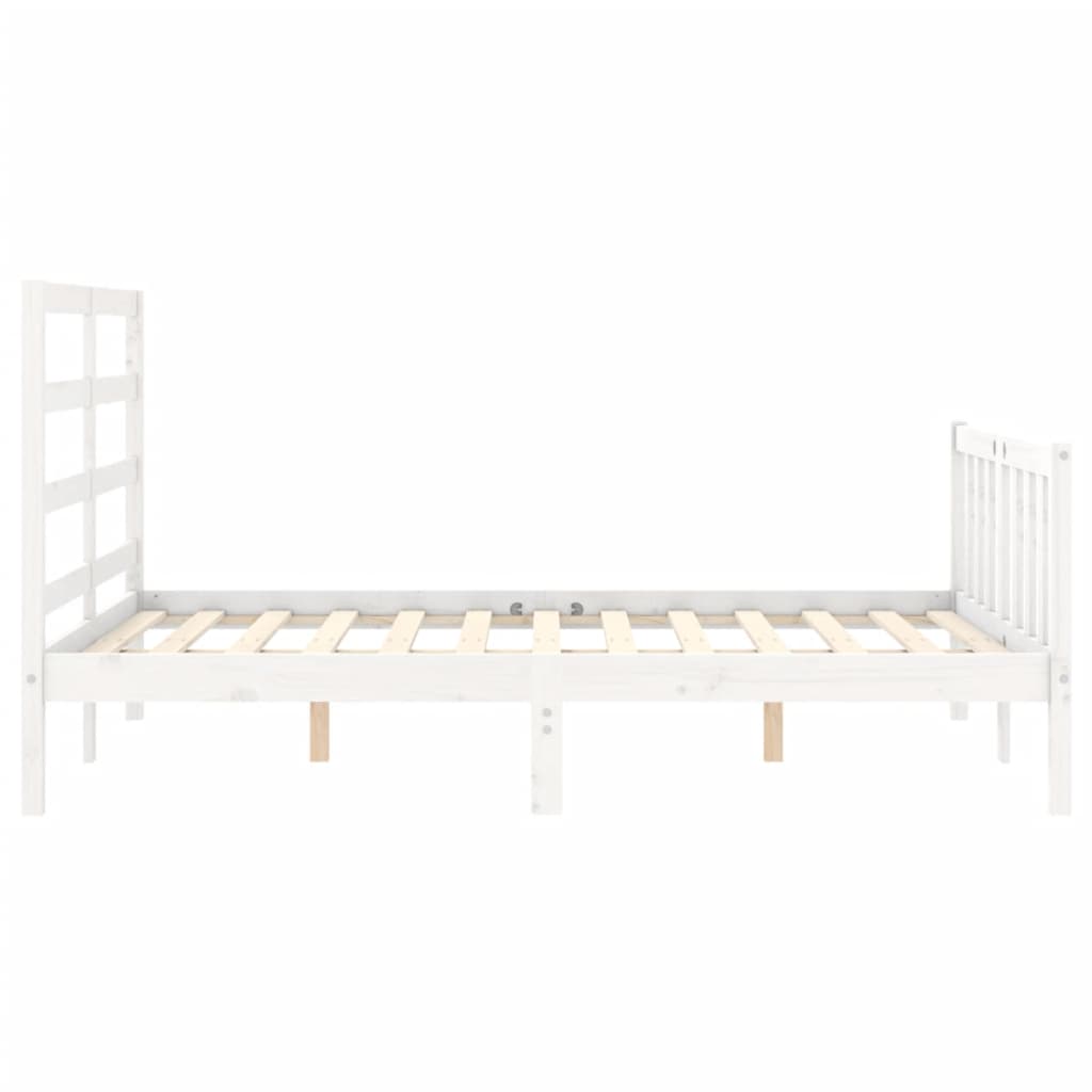 vidaXL Cadre de lit sans matelas blanc bois de pin massif