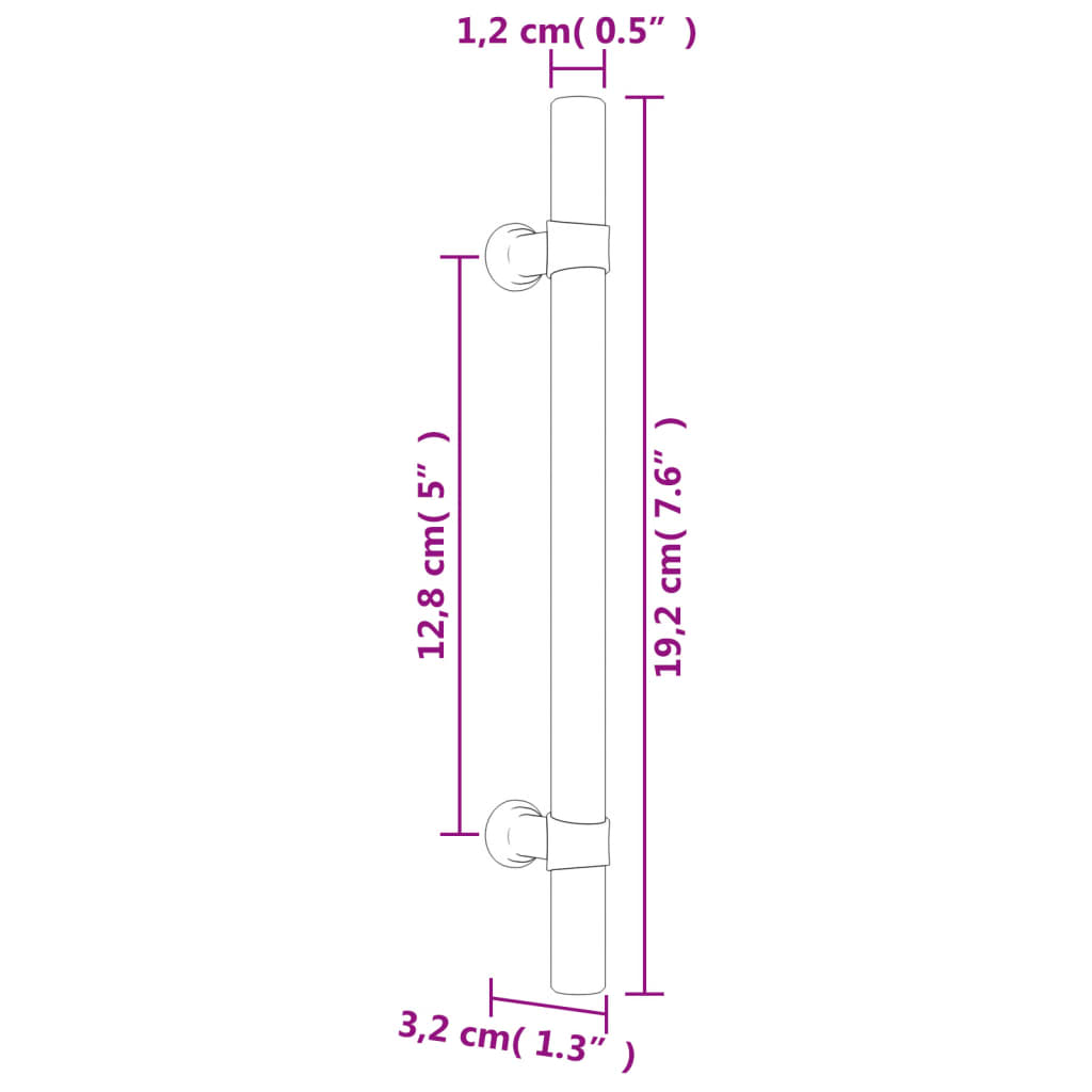 vidaXL Poignées d'armoire 10 pcs bronze 128 mm acier inoxydable