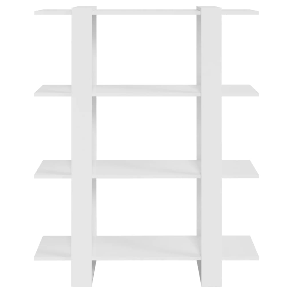 vidaXL Bibliothèque/Séparateur de pièce Blanc brillant 100x30x123,5 cm