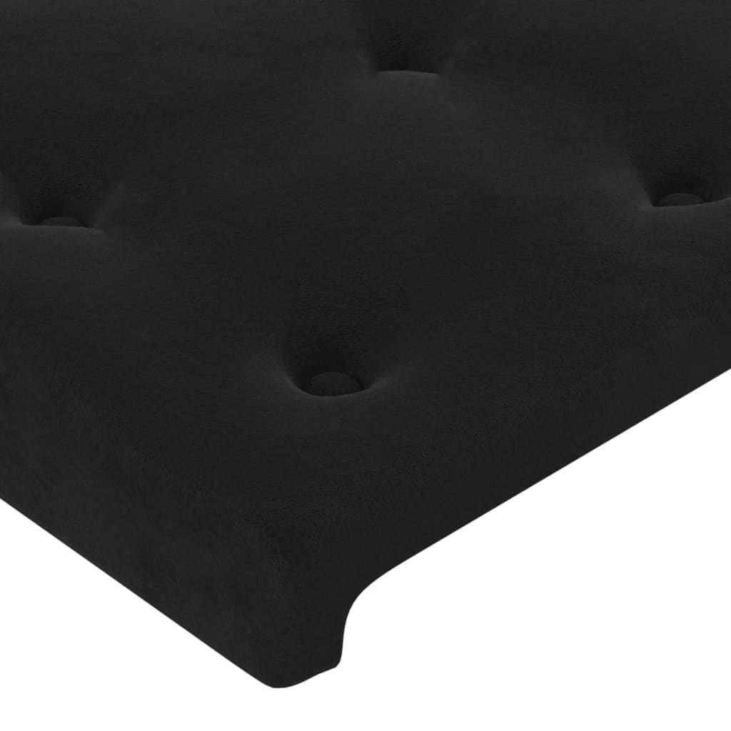 vidaXL Tête de lit avec oreilles Noir 147x23x78/88 cm Velours